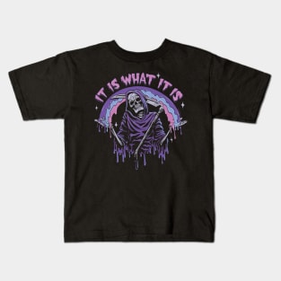 Pastel Goth Grim Reaper ~ It Is What It Is Kids T-Shirt